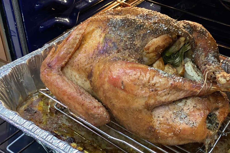 Oven roasted turkey with sage butter