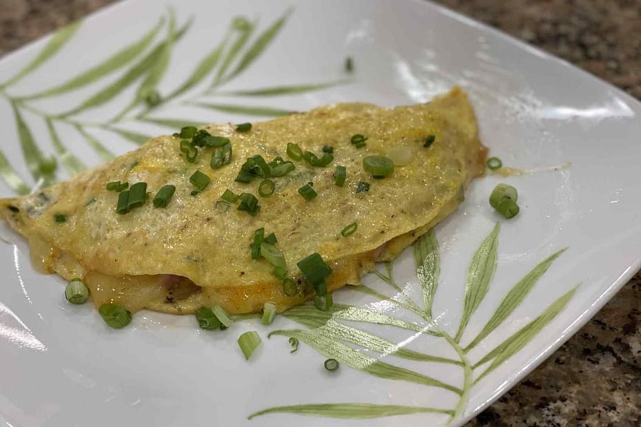 Home made denver omelet on a plate