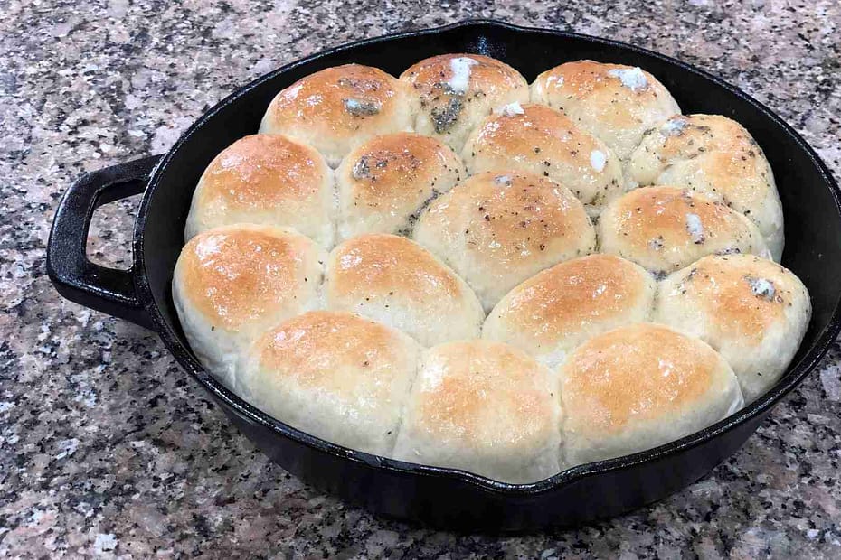 Home made cast iron bread rolls