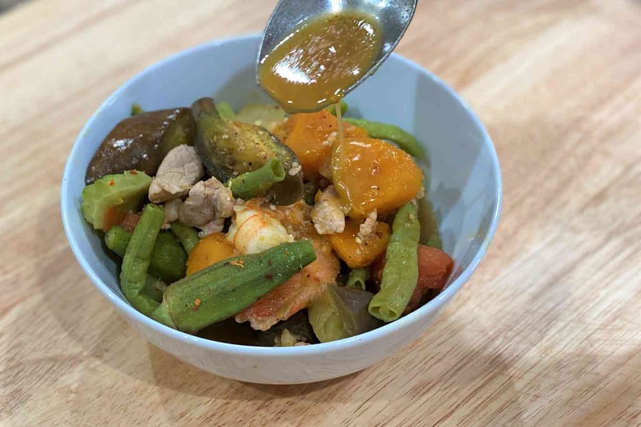 Filipino Vegetable Stew or Pinakbet in a bowl