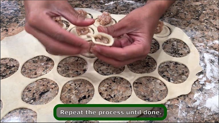 making pelmeni by hand