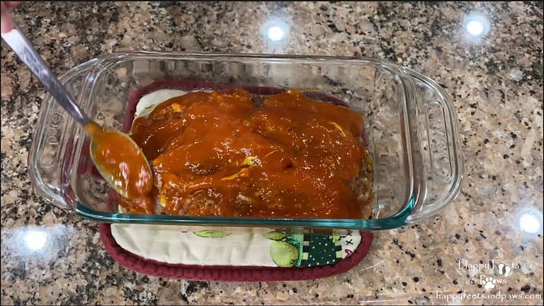 glazing meatloaf in glass container