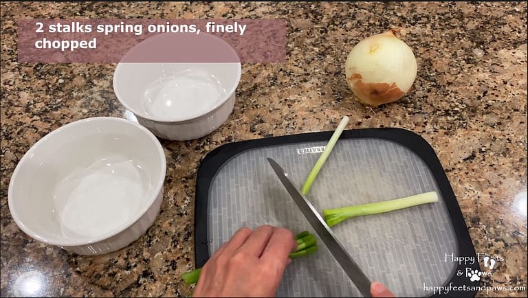 chopping spring onions
