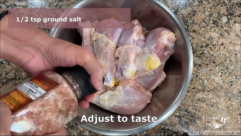seasoning chicken drumsticks with salt
