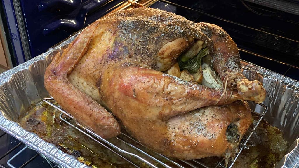 Oven roasted turkey with sage butter