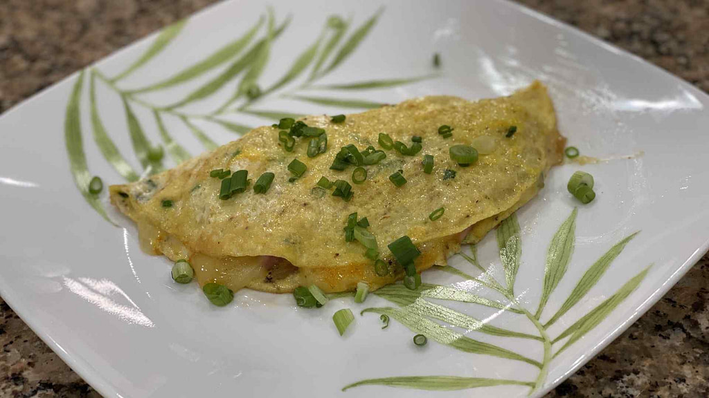 Home made denver omelet on a plate