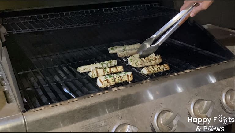 mahi mahi on a grill for hawaiian fish taco recipe